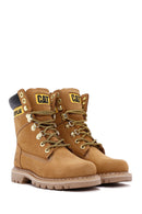 Caterpillar Women's Beige Nubuck Leather Boots | Derimod