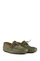 Men's Khaki Suede Leather Casual Loafer | Derimod