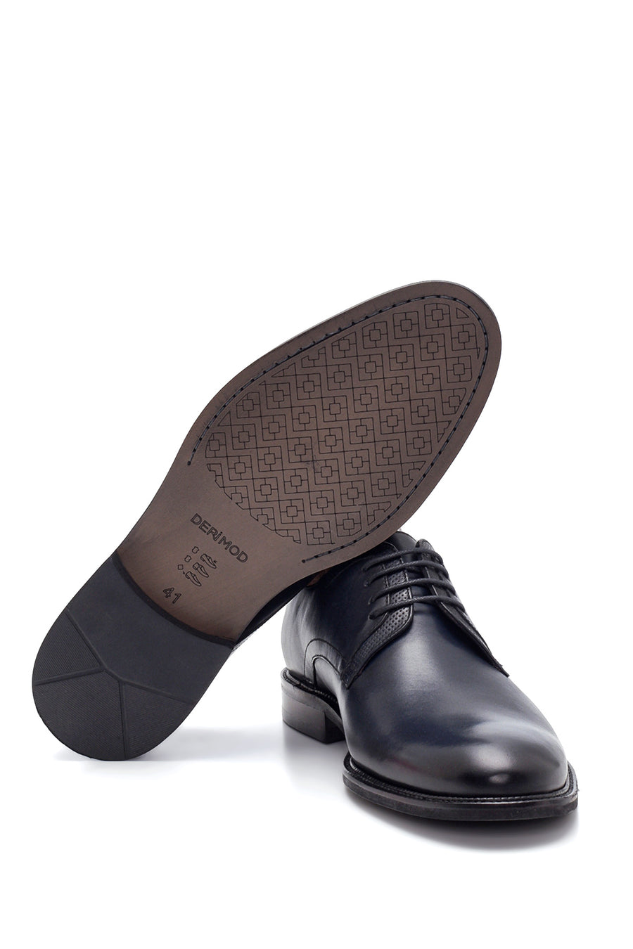 Men's Navy Blue Leather Classic Shoes