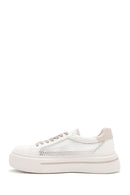 Women's Cream Lace-Up Sneakers | Derimod