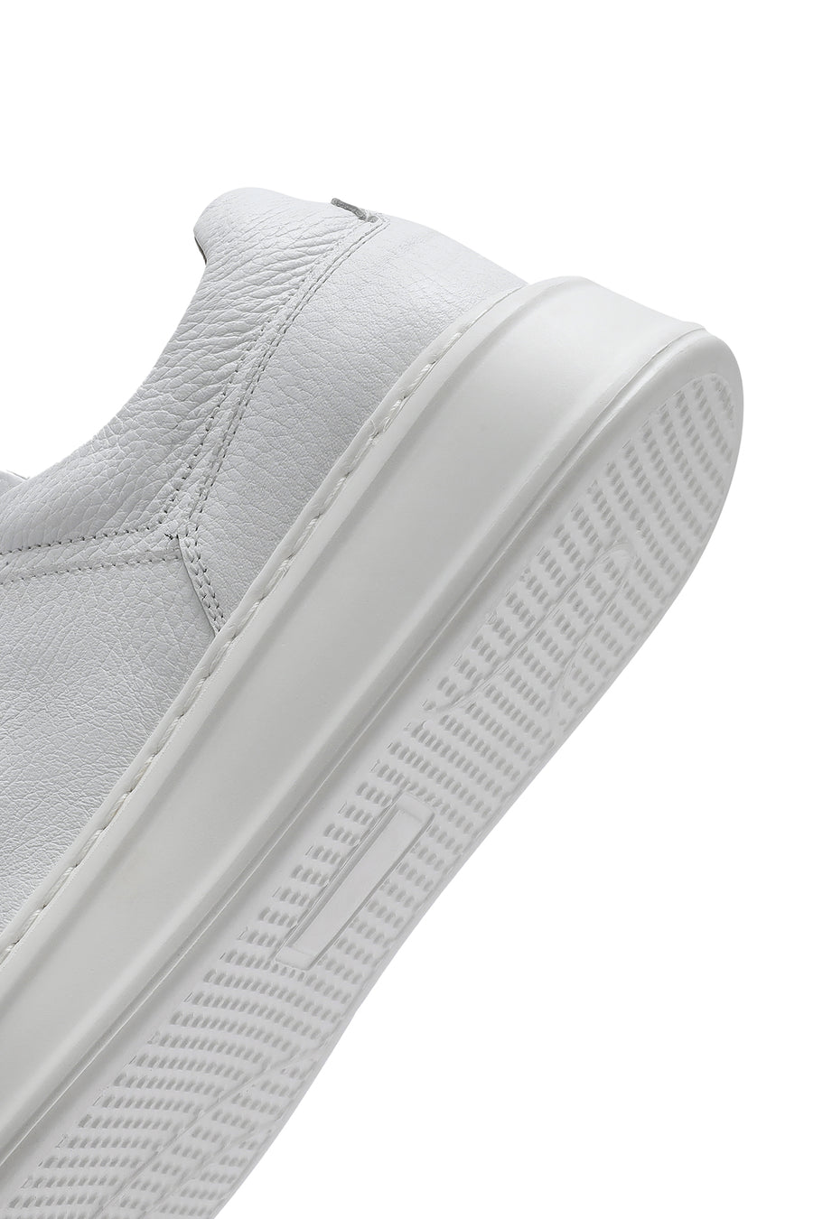 Male White Lace-Up Leather Sneaker