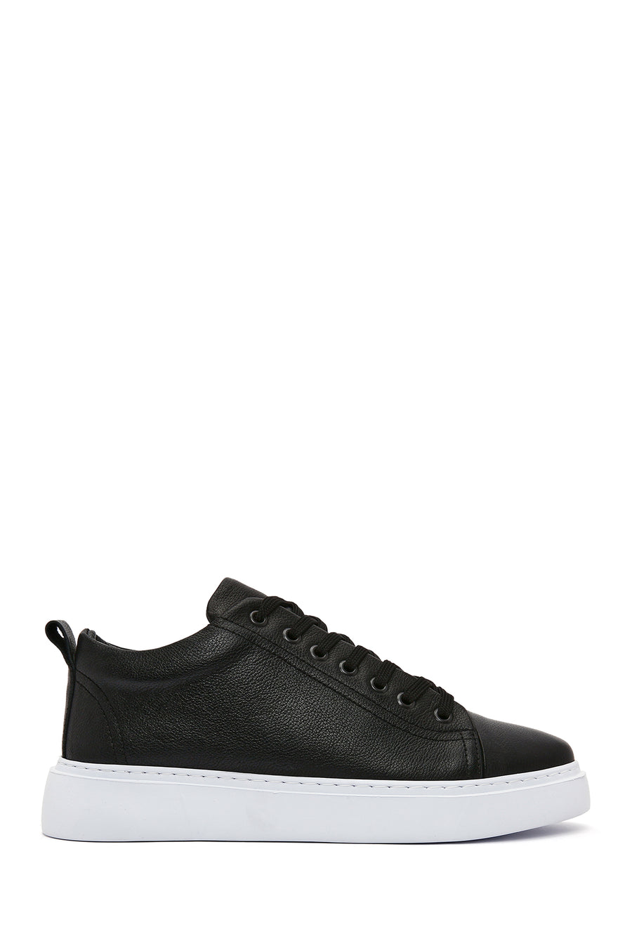 Men's Black Thick Sole Lace Up Leather Sneaker 25SFD752116 | Derimod
