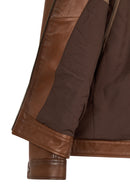 Alfred Male Cinnamon Leather Coat | Derimod