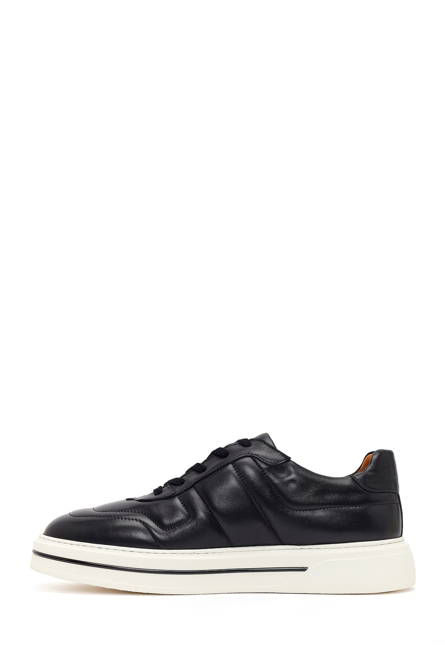 Male Black Lace-Up Leather Sneaker