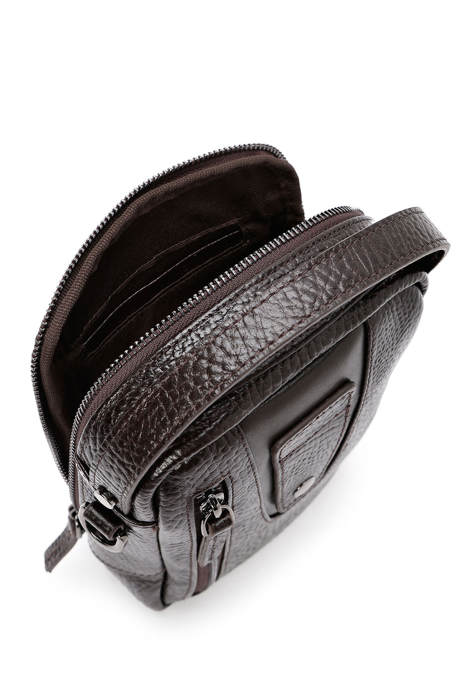 Men's Brown Leather Messenger Bag