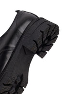 Woman Black Lace-Up Thick-Soled Leather Masculine Shoes | Derimod