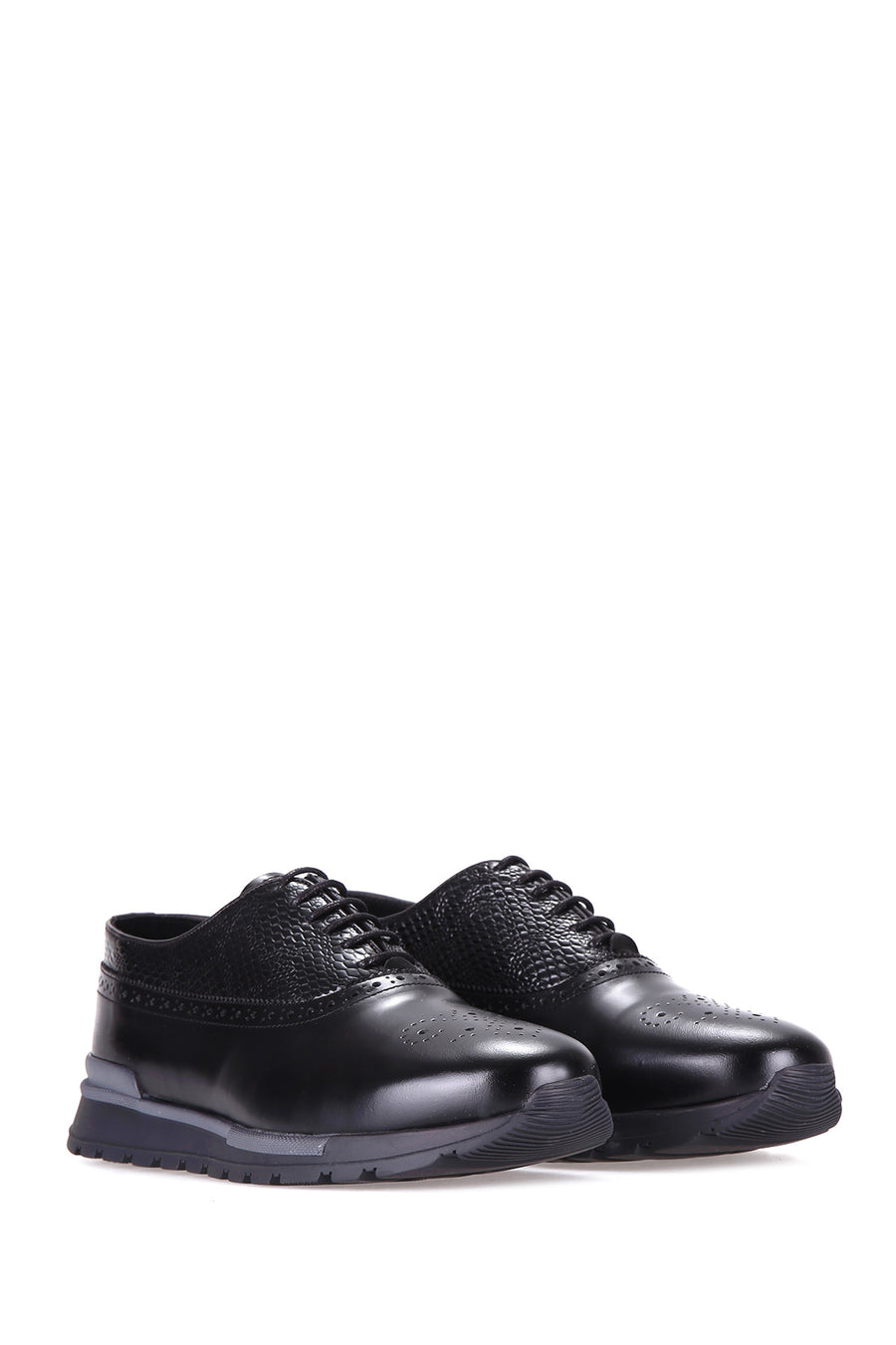 Crocodile Patterned Men's Leather Shoes