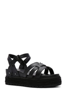 Women's Black Ankle Strap Thick Soled Sandals | Derimod