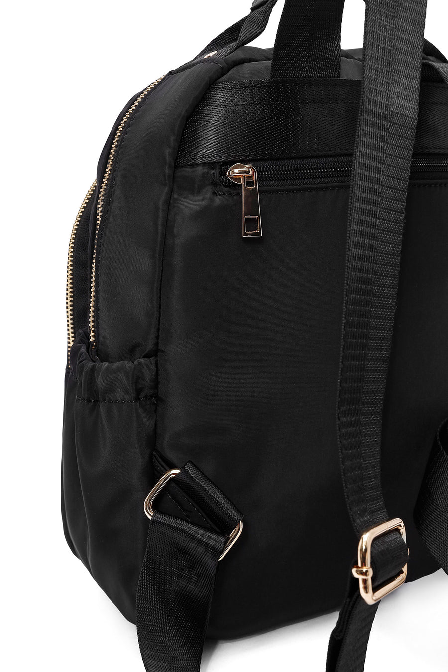 Women's Black Fabric Backpack