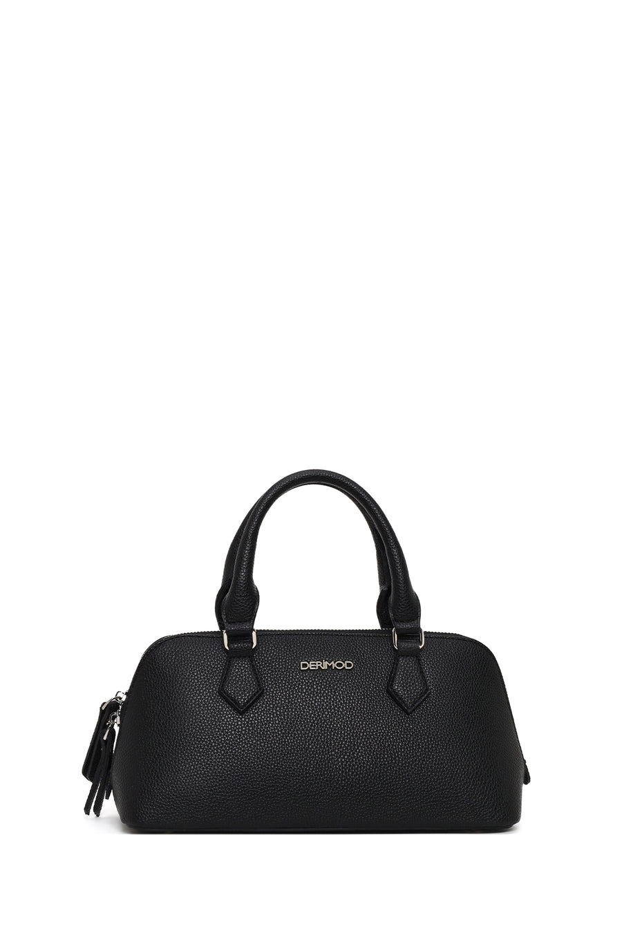 Woman Black Long-Strap Charm Shoulder Bag