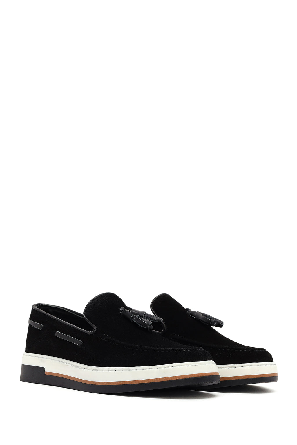 Erkek Siyah Süet Deri Casual Loafer