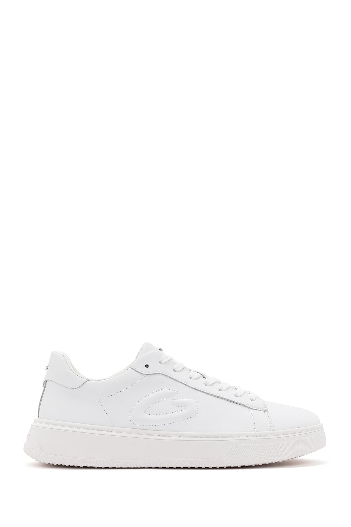 Alberto Guardiani Men's White Winner Leather Sneakers G03M100030 | Derimod