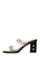 Women's Transparent Stone Heeled Slippers | Derimod