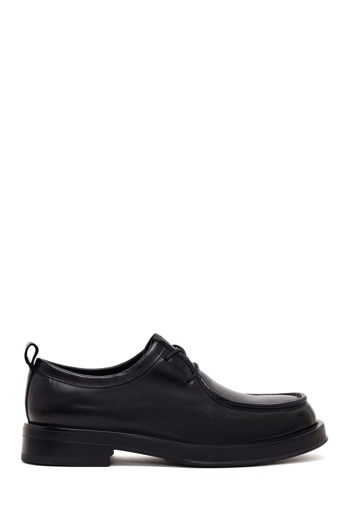 Male Black Lace-Up Thick-Soled Leather Casual Shoes WM680032DV | Derimod