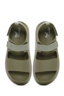 Kadın Haki Bantlı Kalın Tabanlı Jelly Sandalet | Derimod