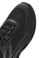 Erkek Siyah Kalın Tabanlı Bağcıklı Kumaş Sneaker | Derimod