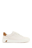 Male White Lace-Up Leather Sneaker | Derimod