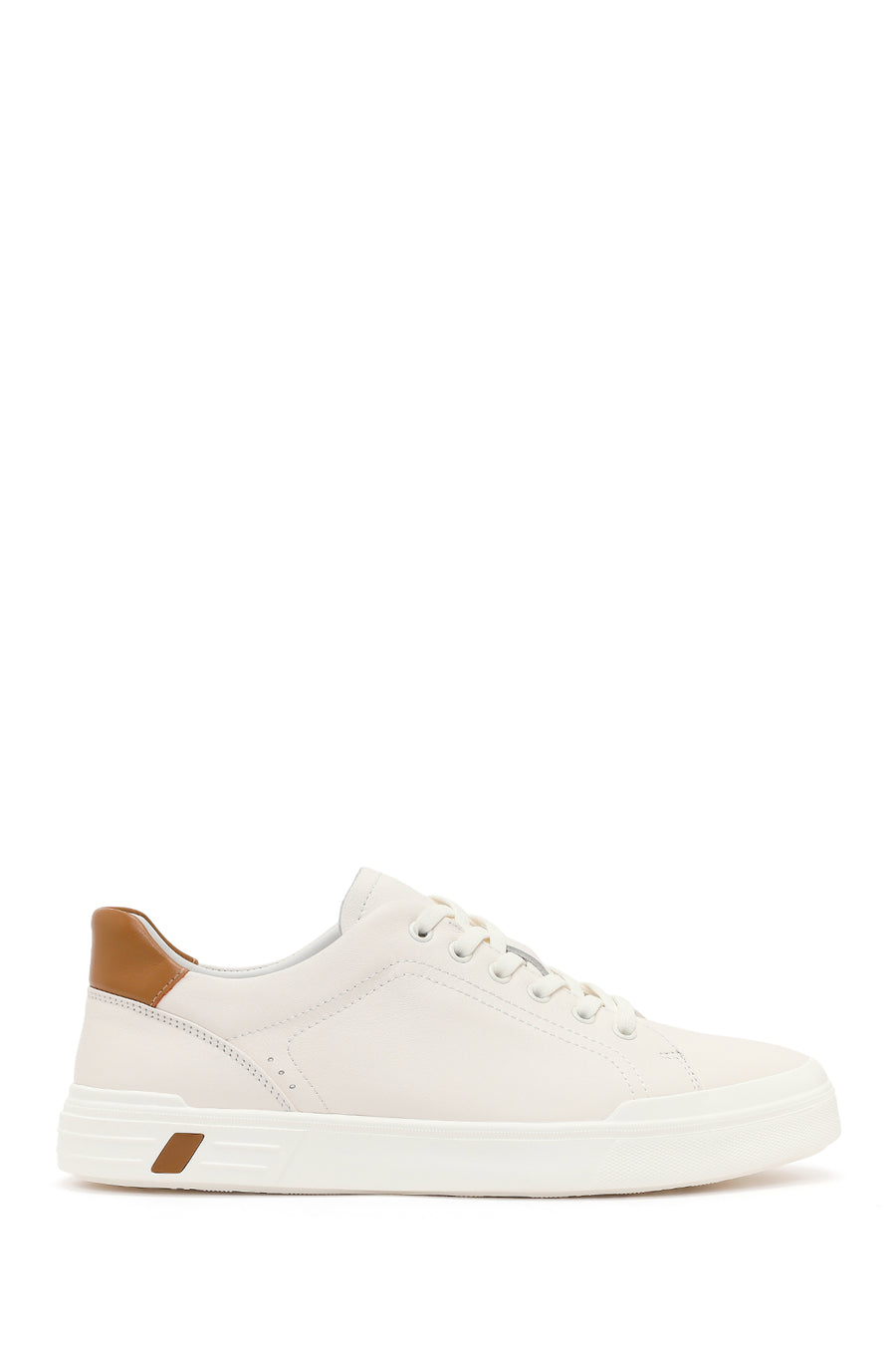 Male White Lace-Up Leather Sneaker 26SFD699218 | Derimod