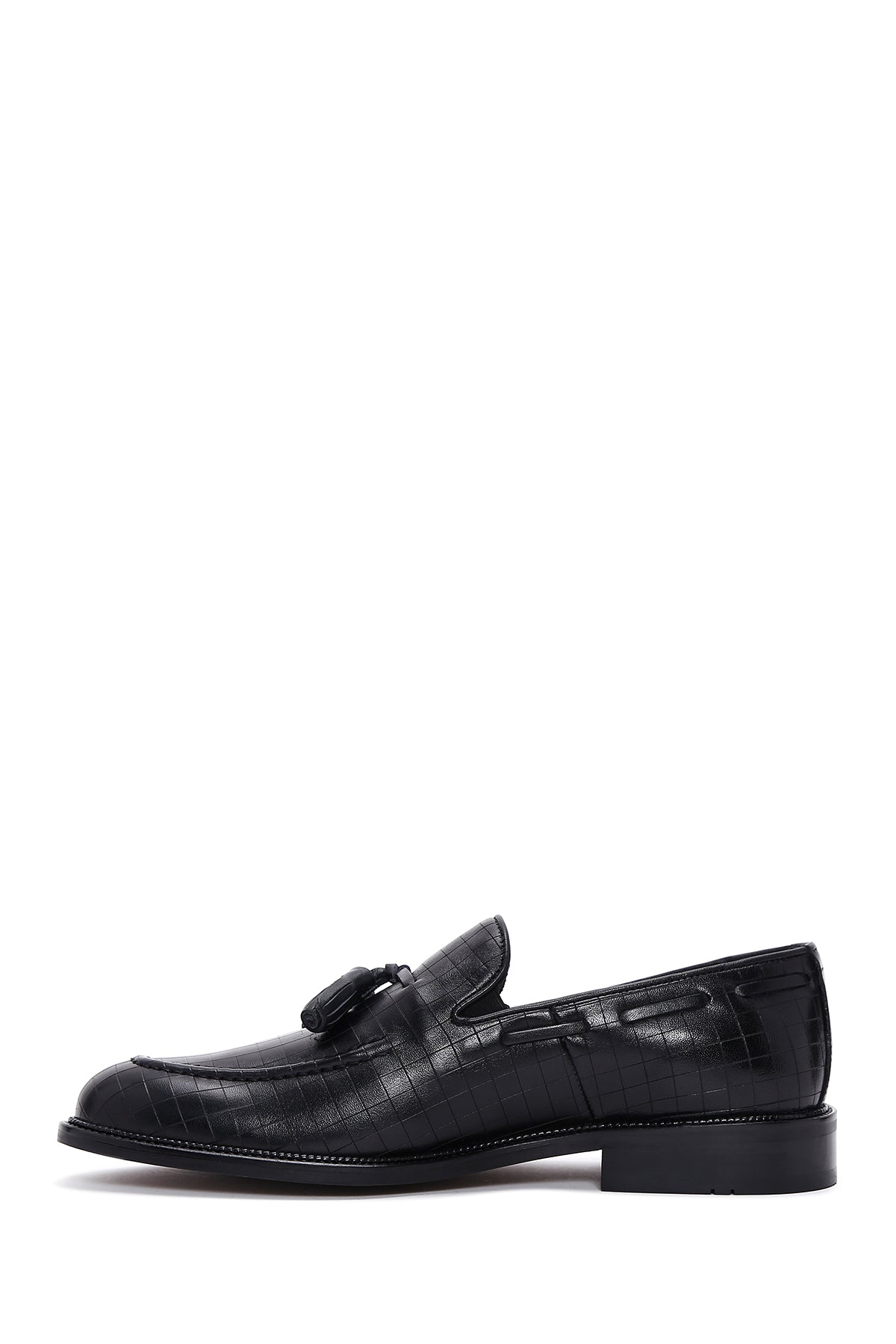 Erkek Siyah Deri Püsküllü Klasik Loafer