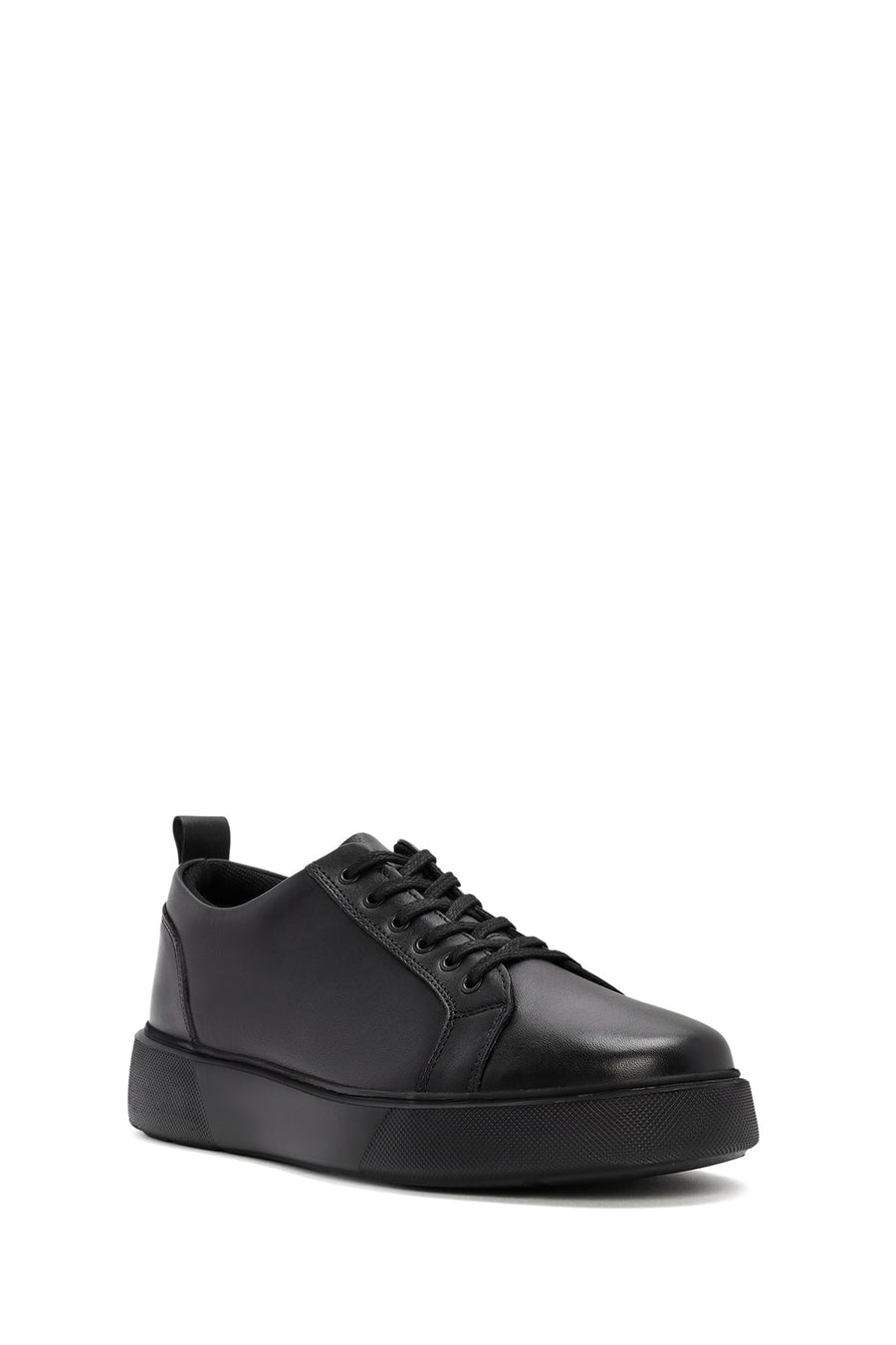 Erkek Siyah Bağcıklı Deri Sneaker