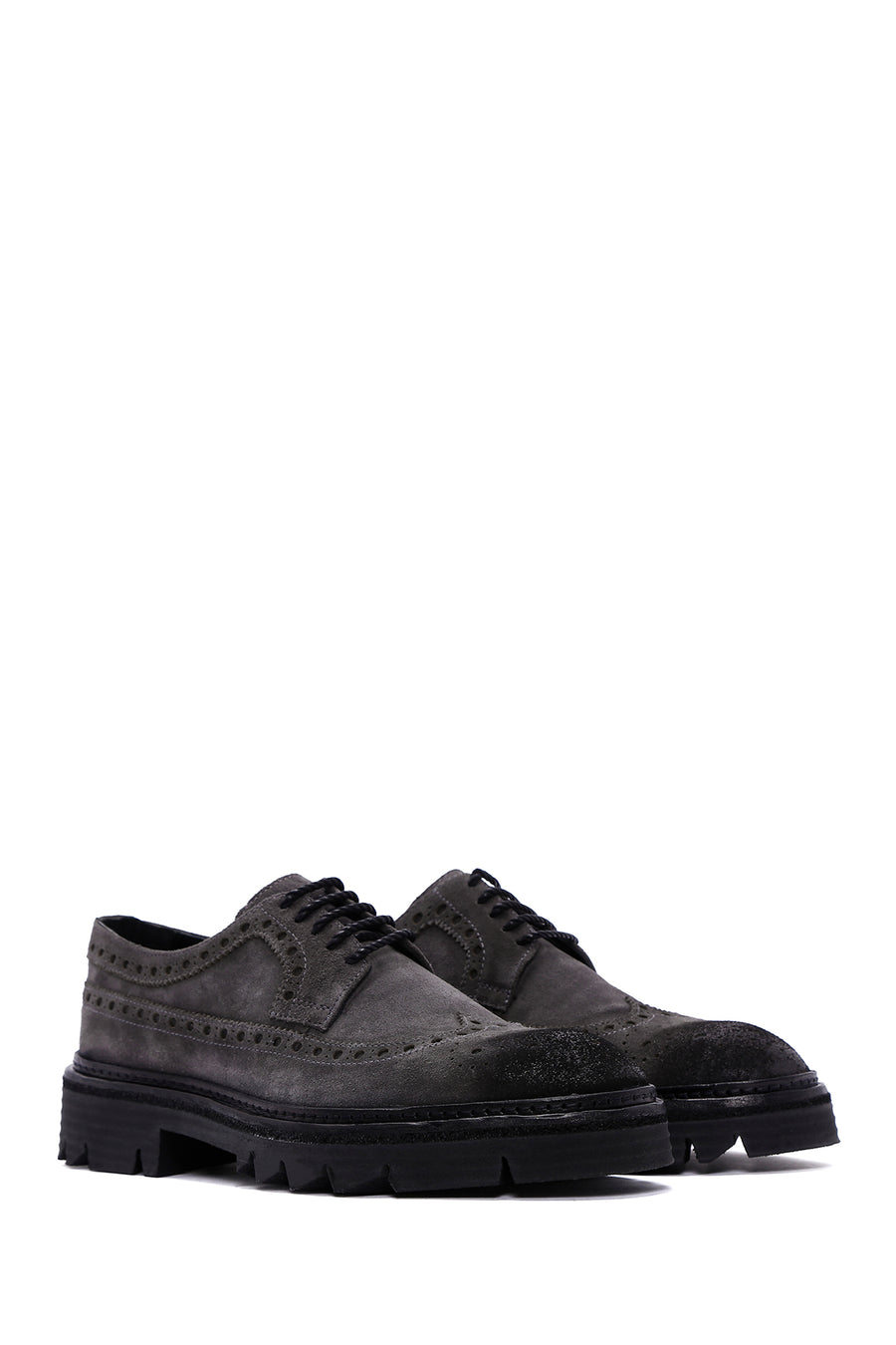 Men's Gray Suede Leather Casual Shoes