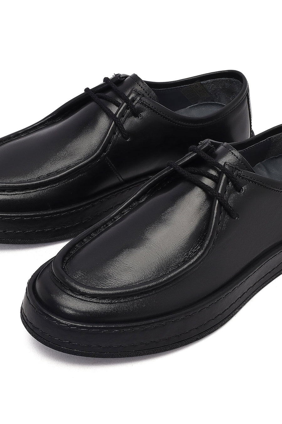Men's Black Lace Up Leather Casual Shoes