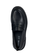 Geox Women's Black Spherica Leather Masculine Loafer | Derimod