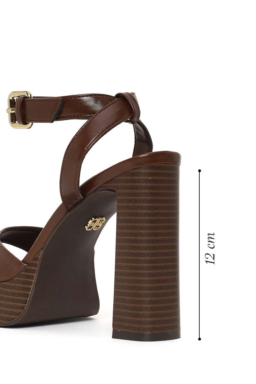 Woman Brown Platform Chunky High-Heeled Sandals