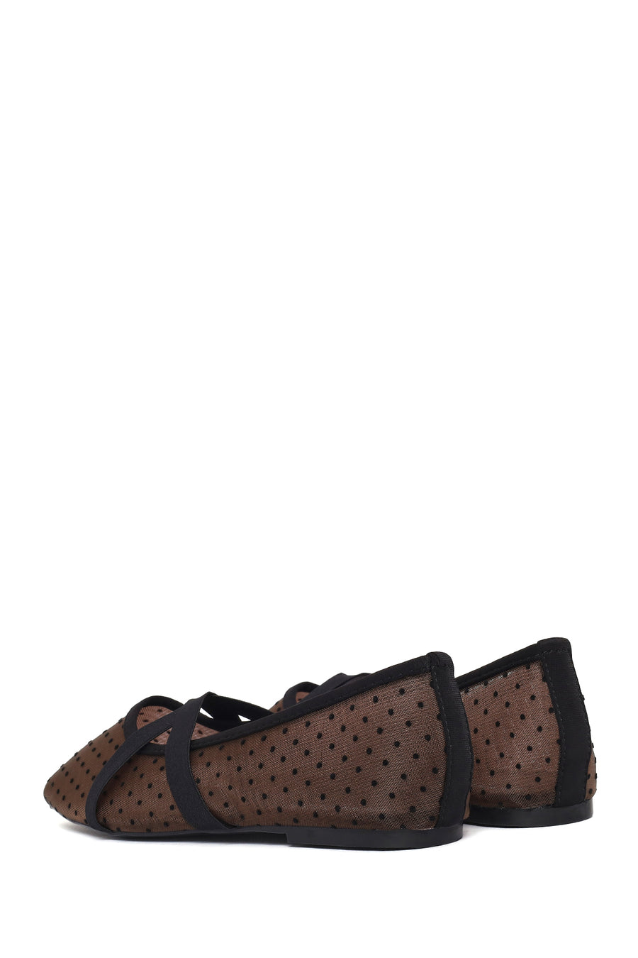 Woman Brown Patterned Fabric Ballet Flats