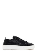 Men's Black Lace-up Thick-Sole Leather Sneaker | Derimod