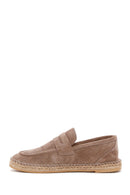 Men's Mink Suede Leather Espadrille | Derimod