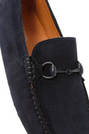 Derimod Fly Men's Navy Blue Suede Leather Loafer | Derimod