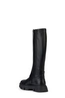 Geox Women's Black Vilde Zippered Leather Boots | Derimod