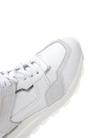 Women's White Leather Suede Detailed Thick Soled Sneaker | Derimod