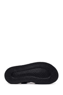 Woman Black Buckled Thick-Soled Leather Sandal | Derimod