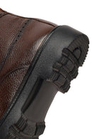 Men's Brown Zippered Leather Casual Boot | Derimod