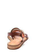 Women's Tan Leather Bodrum Sandals | Derimod