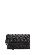 Women's Black Long Strap Braided Clutch Bag | Derimod