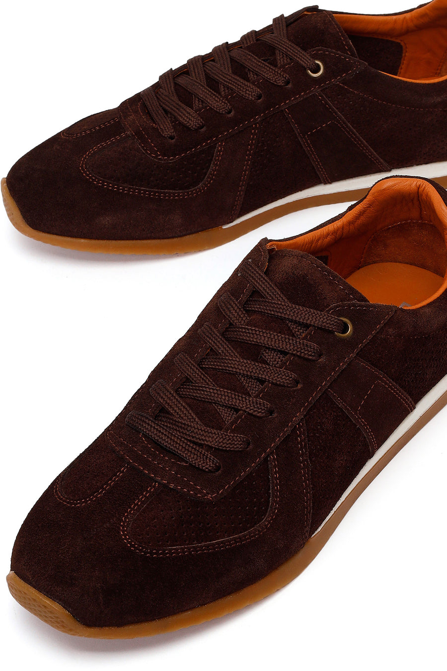 Male Brown Lace-Up Suede Leather Sneaker