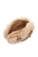 Women's Cream Long Strap Accessory Detailed Plush Mini Handbag | Derimod