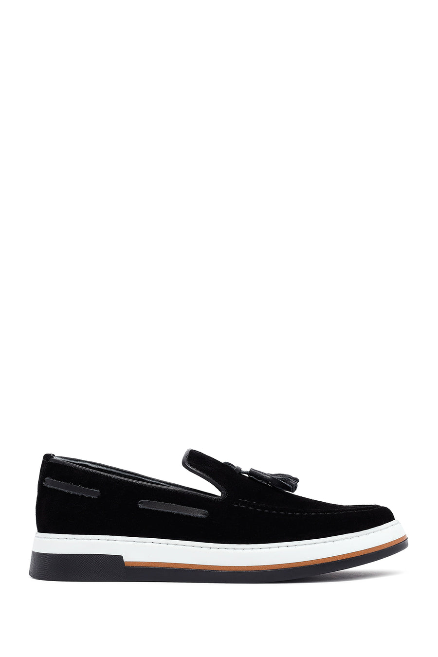 Erkek Siyah Püsküllü Süet Deri Casual Loafer 25SFD681110 | Derimod