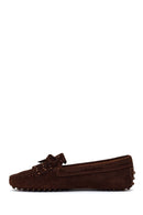 Woman Brown Tasselled Suede Loafer | Derimod