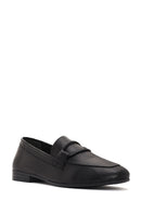 Women's Black Leather Loafer | Derimod