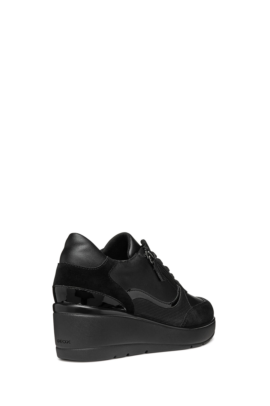 Geox Kadın Siyah D Ilde Bağcıklı Dolgu Topuklu Sneaker
