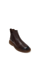 Male Brown Leather Casual Chelsea Boots | Derimod