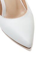 Women's White Leather Heeled Shoes | Derimod