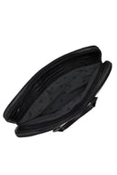 Unisex Black Long Strap Crocodile Pattern Leather Briefcase | Derimod