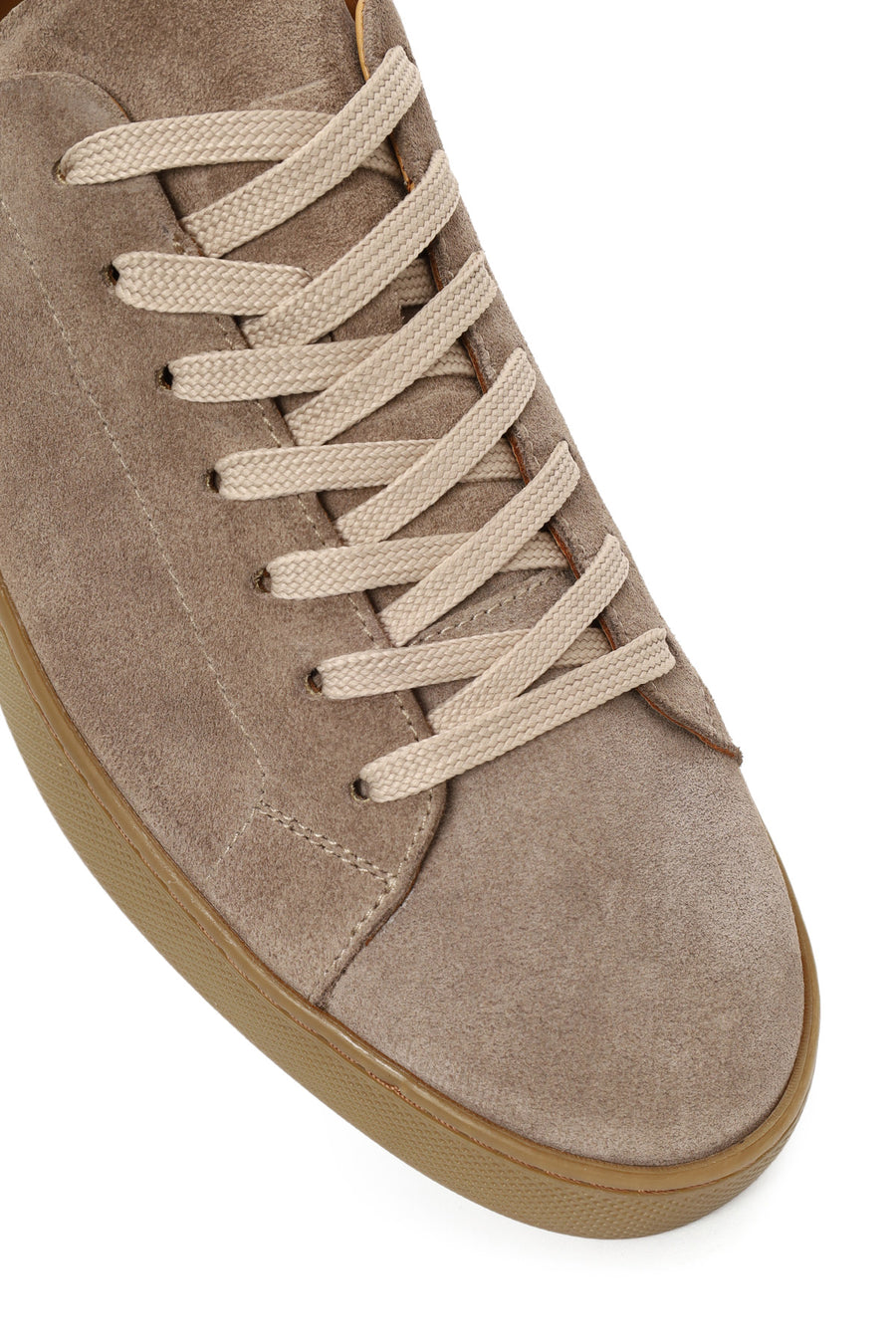Male Beige Lace-up Suede Leather Sneaker