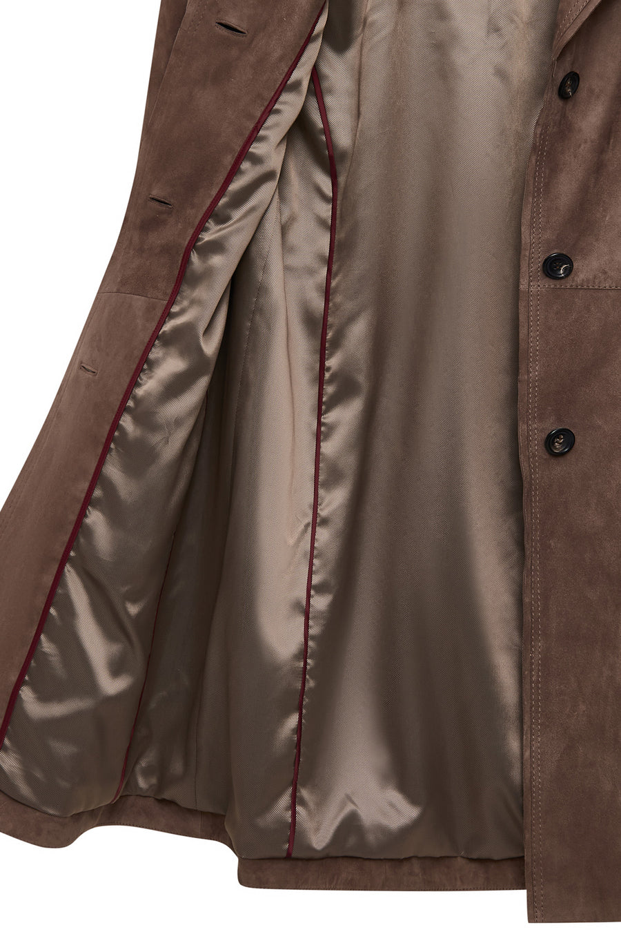 Tara Women's Taupe Suede Leather Coat