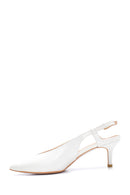 Women's Leather Printed Heeled Shoes | Derimod